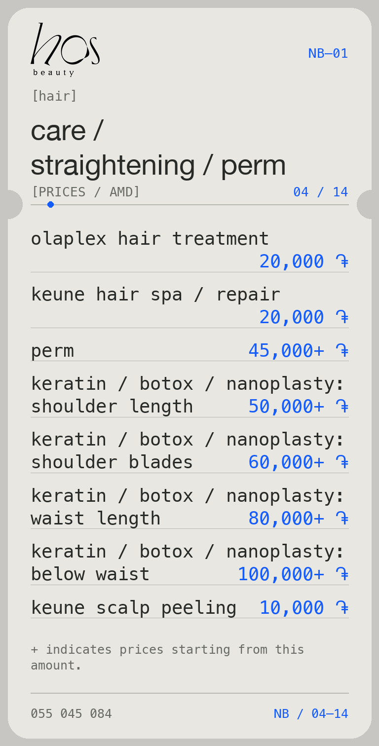 Care / straightening / perm
